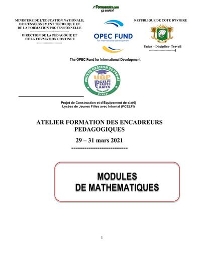 Module Formation MATHS Atelier