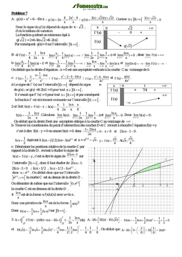 Corrigé Problème 7 de maths niveau Terminale scientifique et BTS