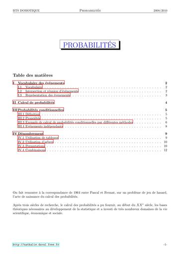 BTS Probabilités