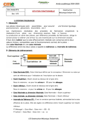 Cous Cotation fonctionnelle