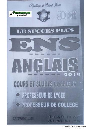 PREPA ENS ANGLAIS 2019 DOC LES SUCCES PLUS