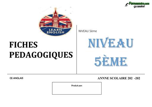 FICHE DE PEDAGOGIQUE ANGLAIS 5ème LEARN ENGLISH BY TEHUA