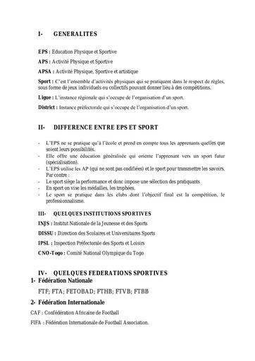 Support de cours EPS by Tehua