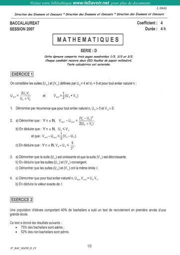 07 BAC MATH D CI