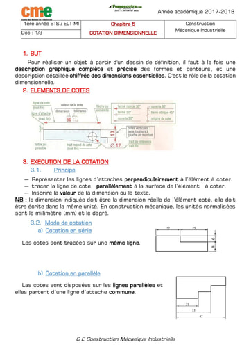 Chapitre 5 : Cotation dimensionnelle
