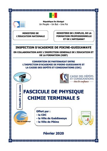 Fascicule de Physique Chimie Terminale S