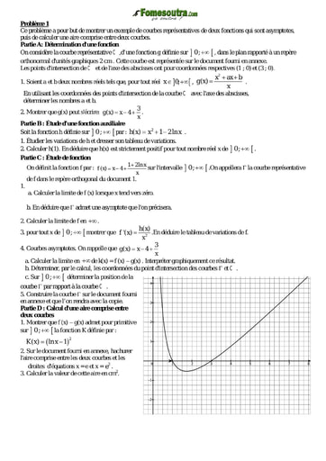 Problème 1 de maths niveau Terminale scientifique et BTS