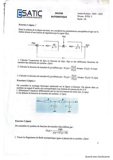 DEVOIR&EXAMEN AUTOMATIQUE RTEL 2025