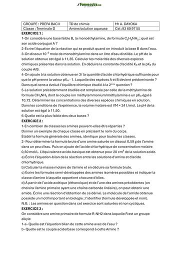 FICHE PC Mr DAYOKA ( Tle D Amines 2) by TEHUA