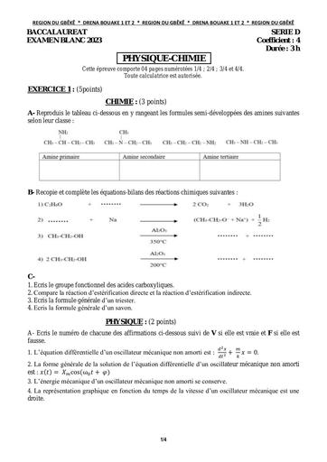 SERIE D BAC BLANC PC 2023 bouaké 1 et 2 by Tehua