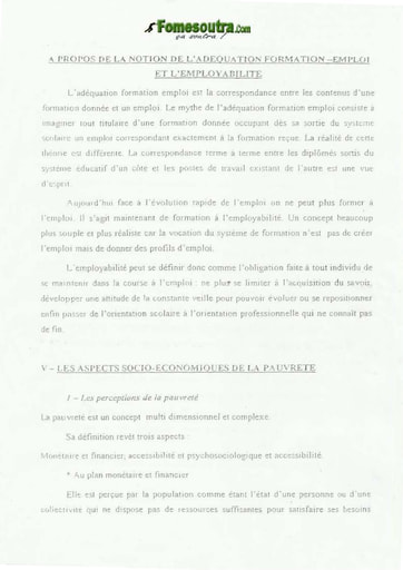 Emploi et employabilité