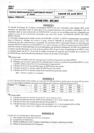 DEVOIR BTS 2 2017 MARKETING COMPTABILITE FINANCE3e