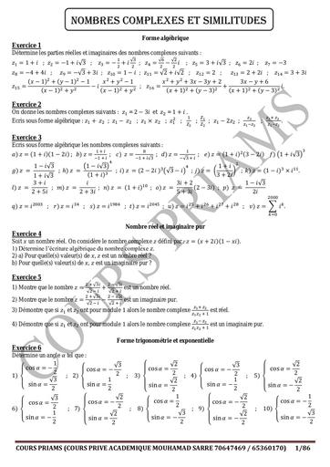 TOP DoC fiches de travaux dirigés 2024 Mini Maths Tle C&D by Tehua