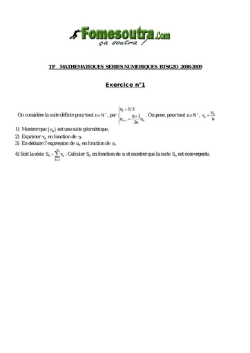 TP 1 de Suites Numériques niveau BTS G2