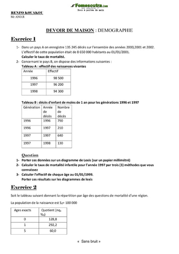 DEVOIR DE DEMOGRAPHIE