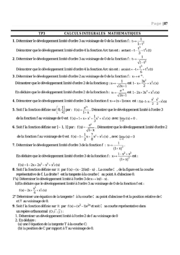 Sujet corrigé Calcul Intégral (2) - Maths BTS