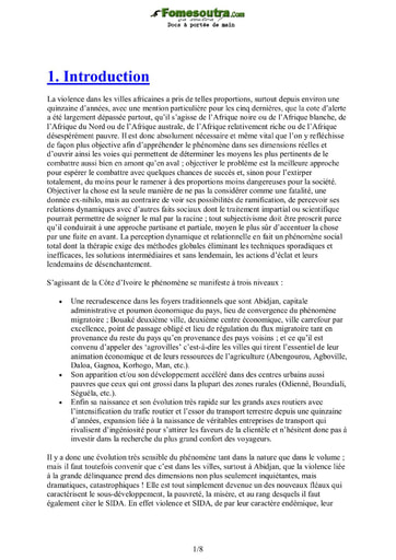 Le Banditisme en Cote d'Ivoire - Dissertation