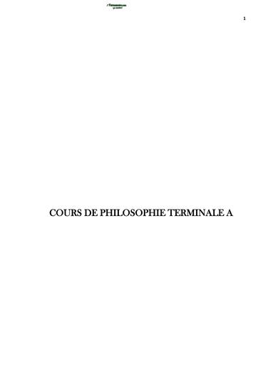 Cours philo Tle A by TEHUA
