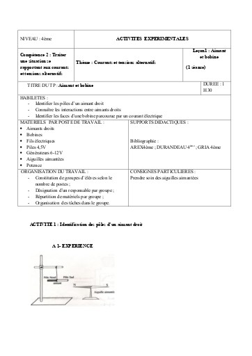 Leçon 5 AIMANT et BOBINE