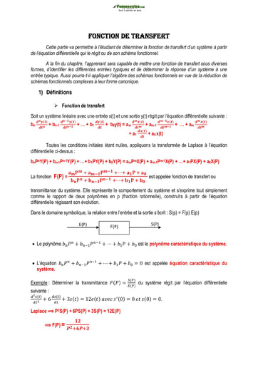 Fonction de transfert