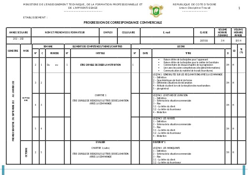 2BT CORRESPONDANCE COMMERCIALE