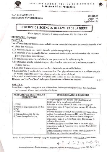 Compo de fin de trimestre Niv 2023 Tle D Svt CMA by Tehua