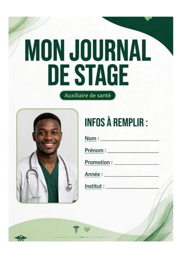 Carnet stage Auxiliaire de sante INFAS HOMME