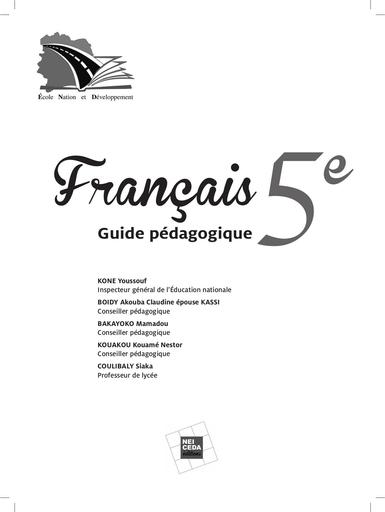 Corrigé FR ecole Nation et developpement 5ieme
