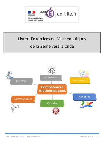 Livret Mathématiques de la 3ème vers la 2nde District Armentières by Tehua