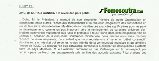 Economie Générale portant sur l' OMC - BTS