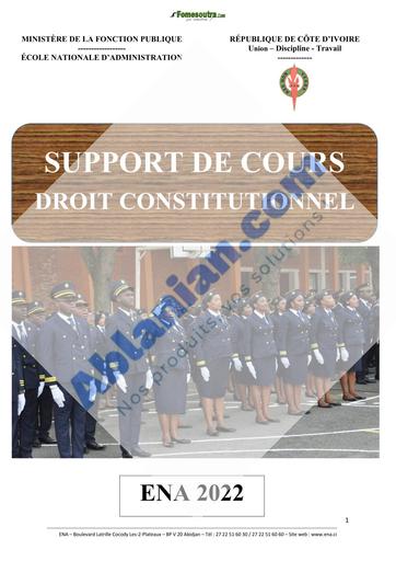 ENA SUPPORT DE COURS DROIT CONSTITUTIONNEL 2022 By TEHUA