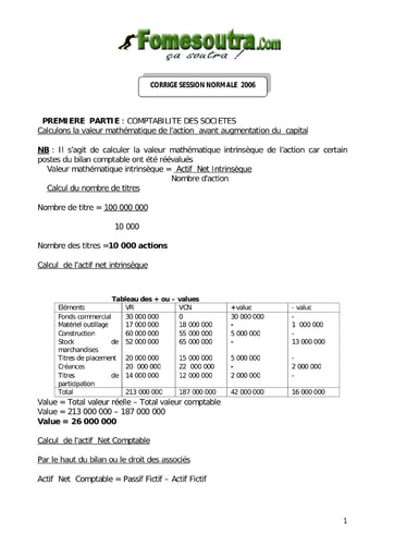 Corrigé d'étude de cas BAC G2 2006