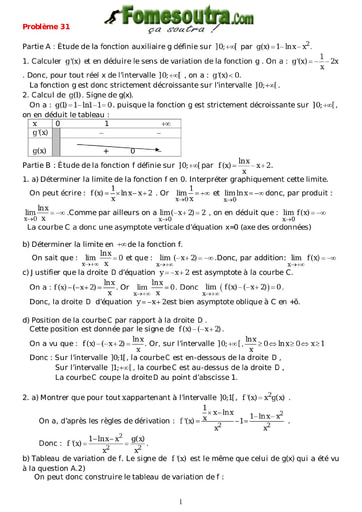 Corrigé TP 12 Fonction Logarithme Népérien niveau Terminale Scientifique