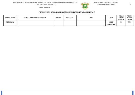 PROGRESSION 2023 2024 CMC 3 CAP TERTIAIRE