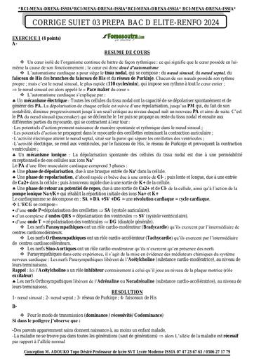 Corrigé sujet 03 prepa BAC D ELITE RENFO 2024 SVT by Tehua