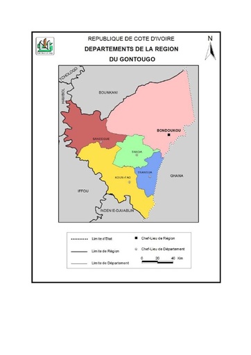 Carte de la région du Gontougo