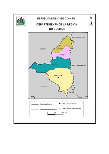 Carte de la région du Guemon