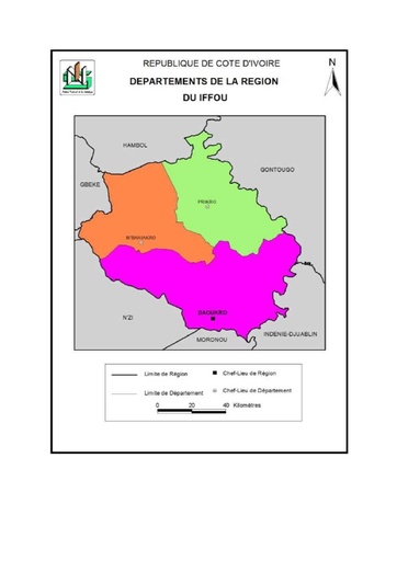 Carte de la région de l'Iffou