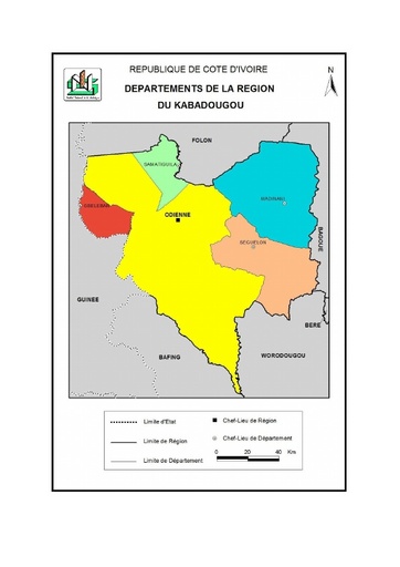 Carte de la région du Kabadougou