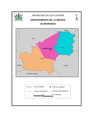 Carte de la région du Moronou