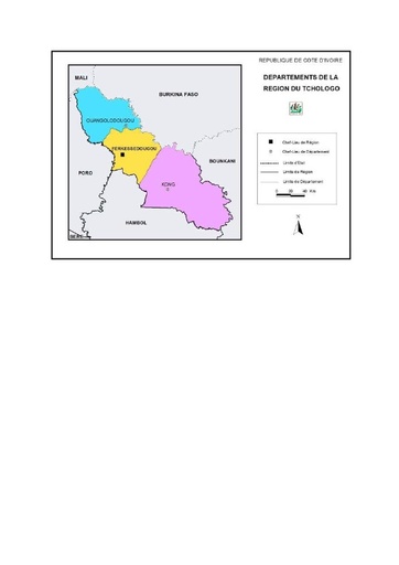 Carte de la région du Tchologo